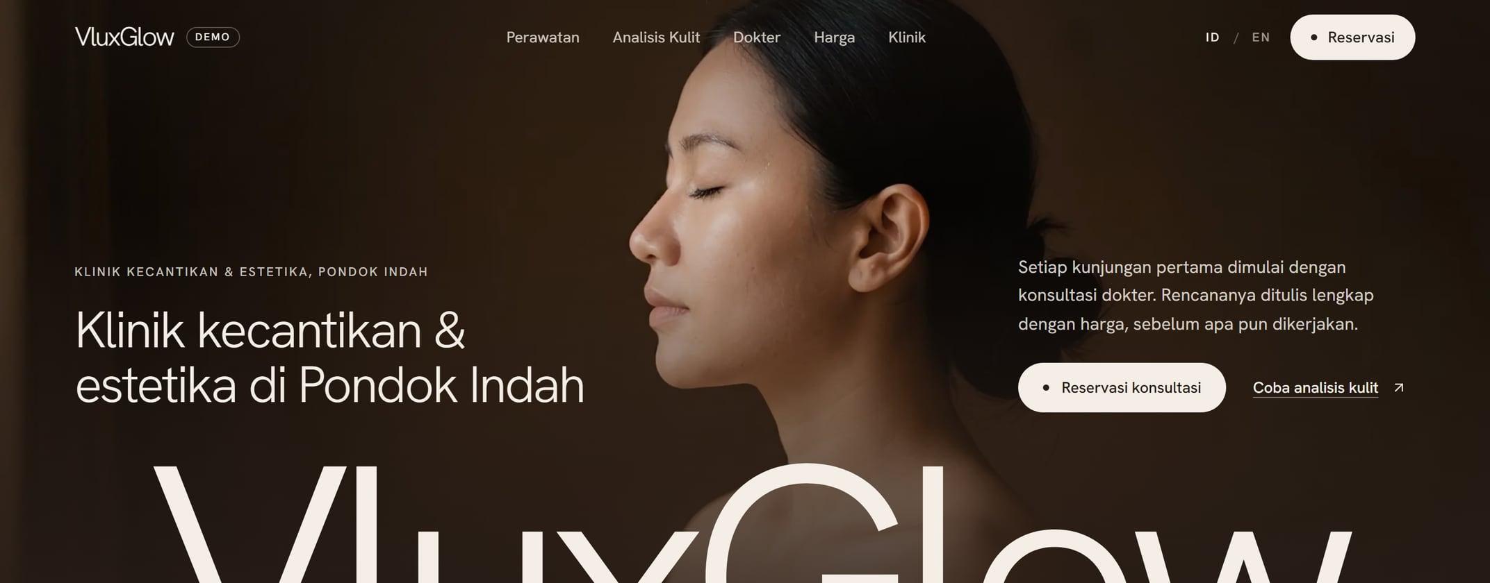 Desktop screenshot of the live demo site