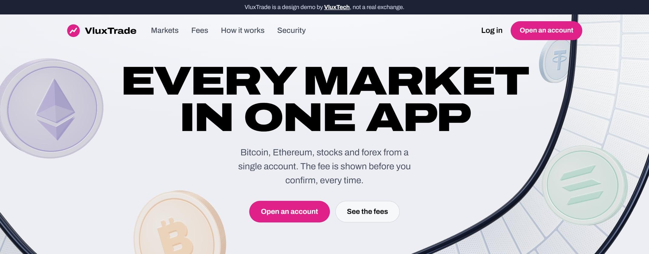 Tangkapan layar situs demo di desktop